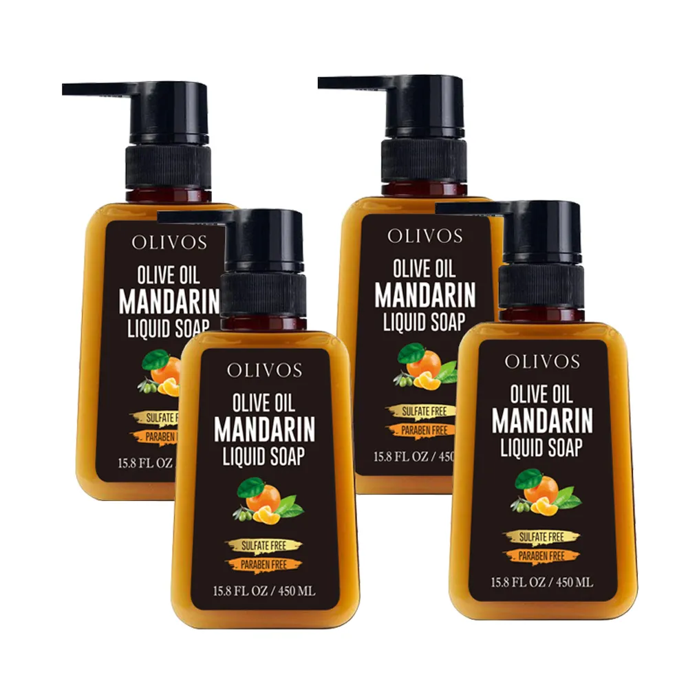 【枸杞家園】Olivos 土耳其 原裝進口柑橘橄欖油液體皂450mlx4瓶(100%溫和配方無添加化學 全膚質適用)
