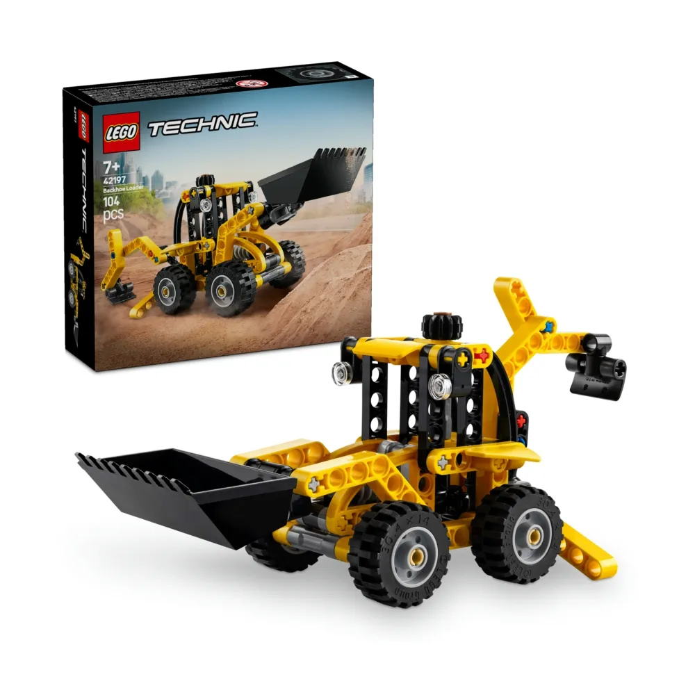 【LEGO 樂高】科技系列 42197 反鏟裝載機(挖土機 建築玩具 兒童玩具 禮物)
