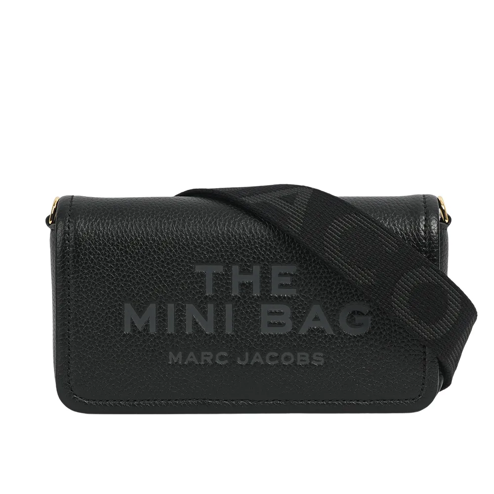 【MARC JACOBS 馬克賈伯】粒面皮革迷你斜背包WOC/手拿包(黑色)