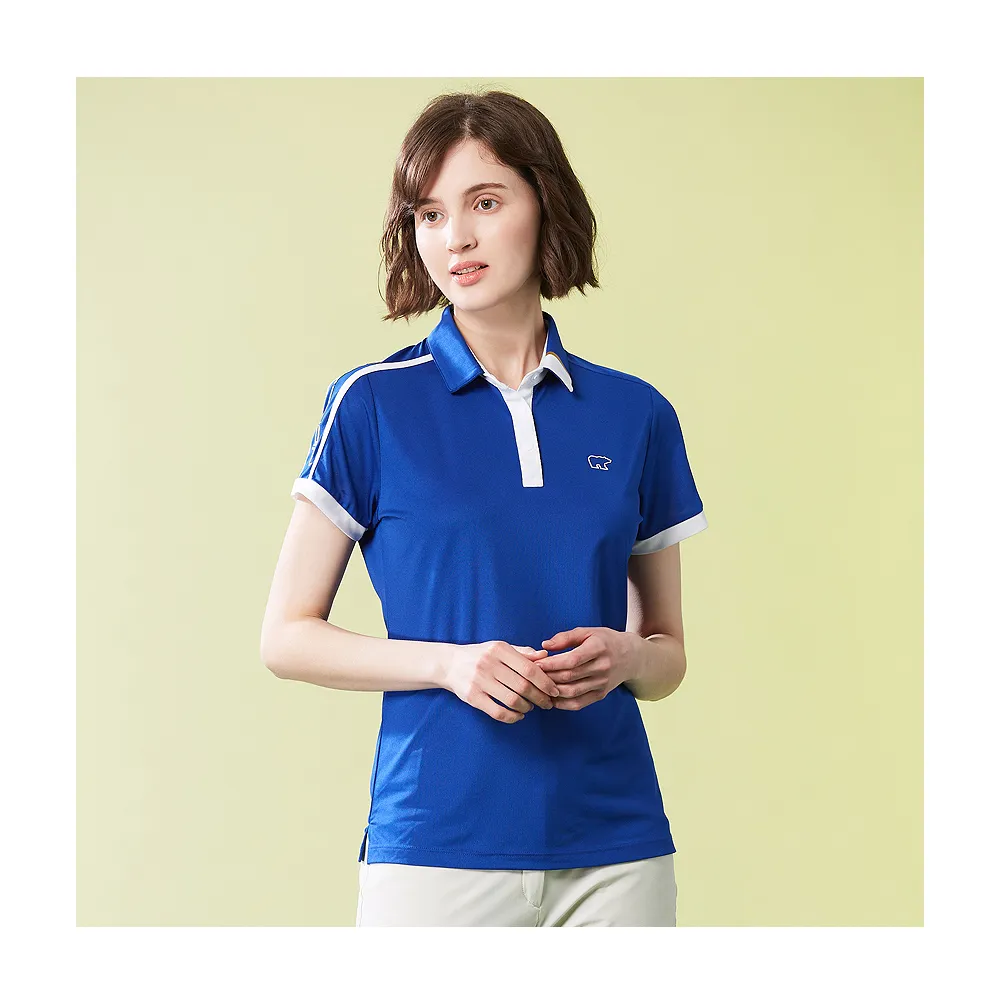 【Jack Nicklaus 金熊】GOLF女款吸濕排汗彈性POLO衫/高爾夫球衫(藍色)