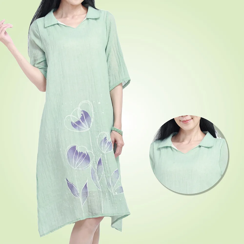 【水衫】絲柔雙層花卉連身洋裝組3入(M03-85)